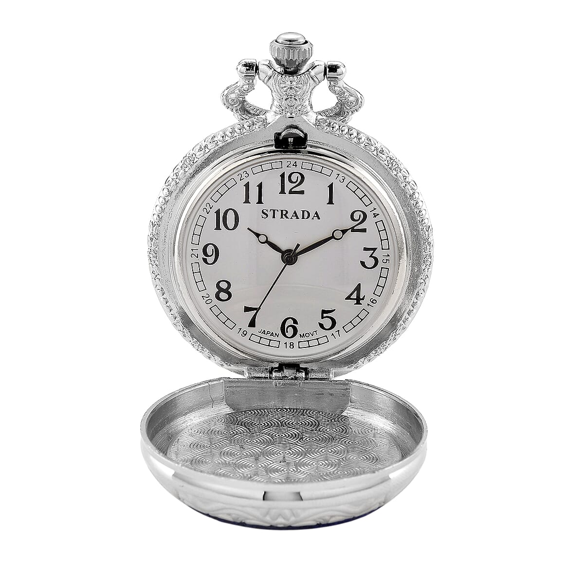 Strada Yellow Tigers Eye Japanese Movement Rose Pattern Watch in Silvertone 5.00 ctw image number 6