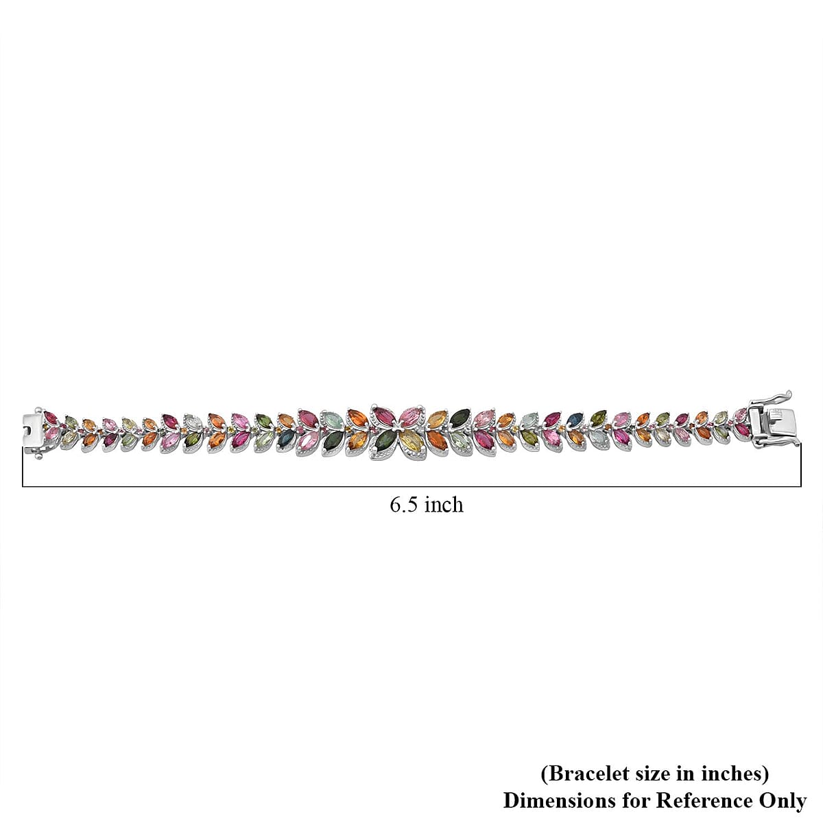GP Trionfo Collection Premium Multi-Tourmaline 10.65 ctw Butterfly Pastel Bracelet in Rhodium Over Sterling Silver (6.50 In) image number 3