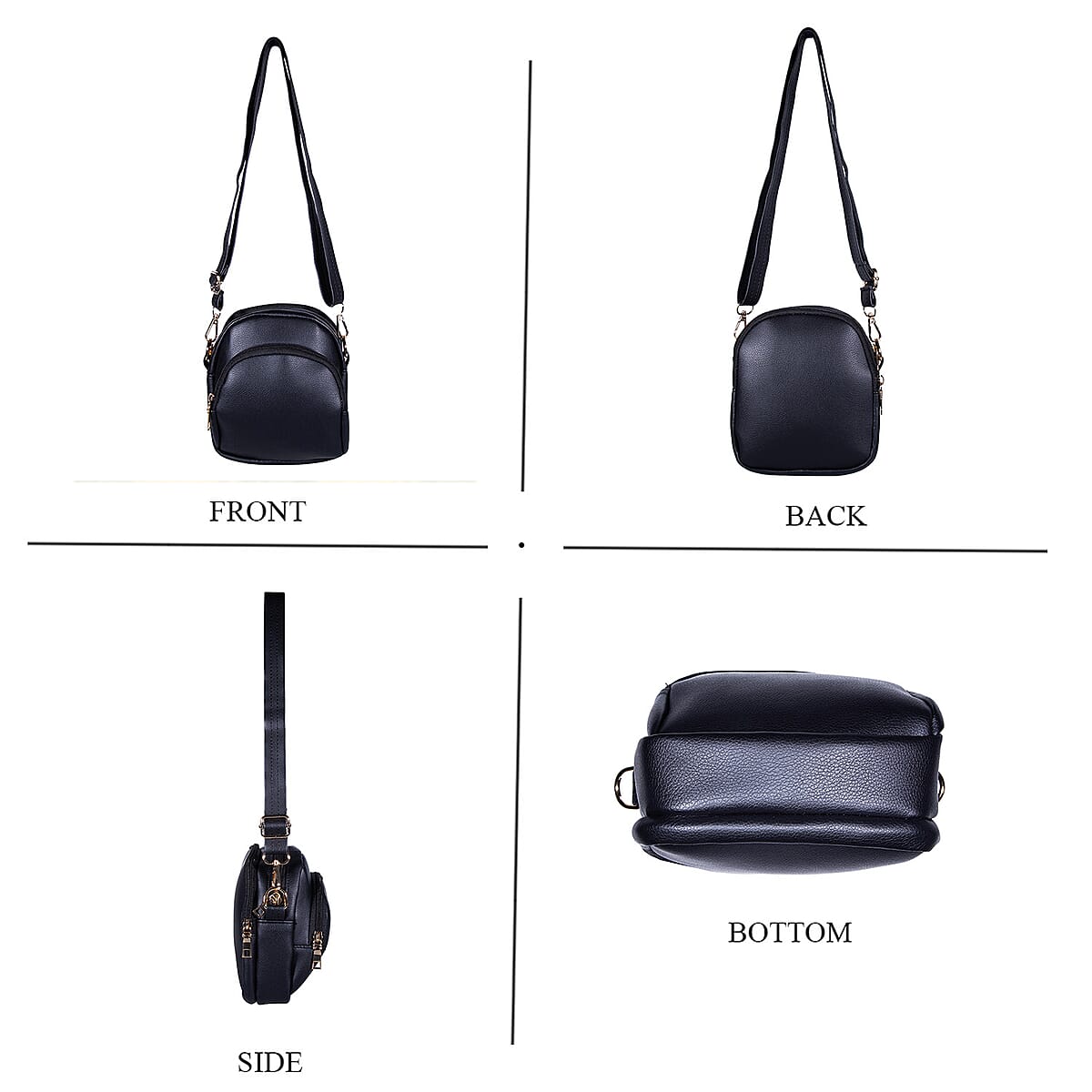 Passage Black Faux Leather Mini Crossbody Bag image number 3