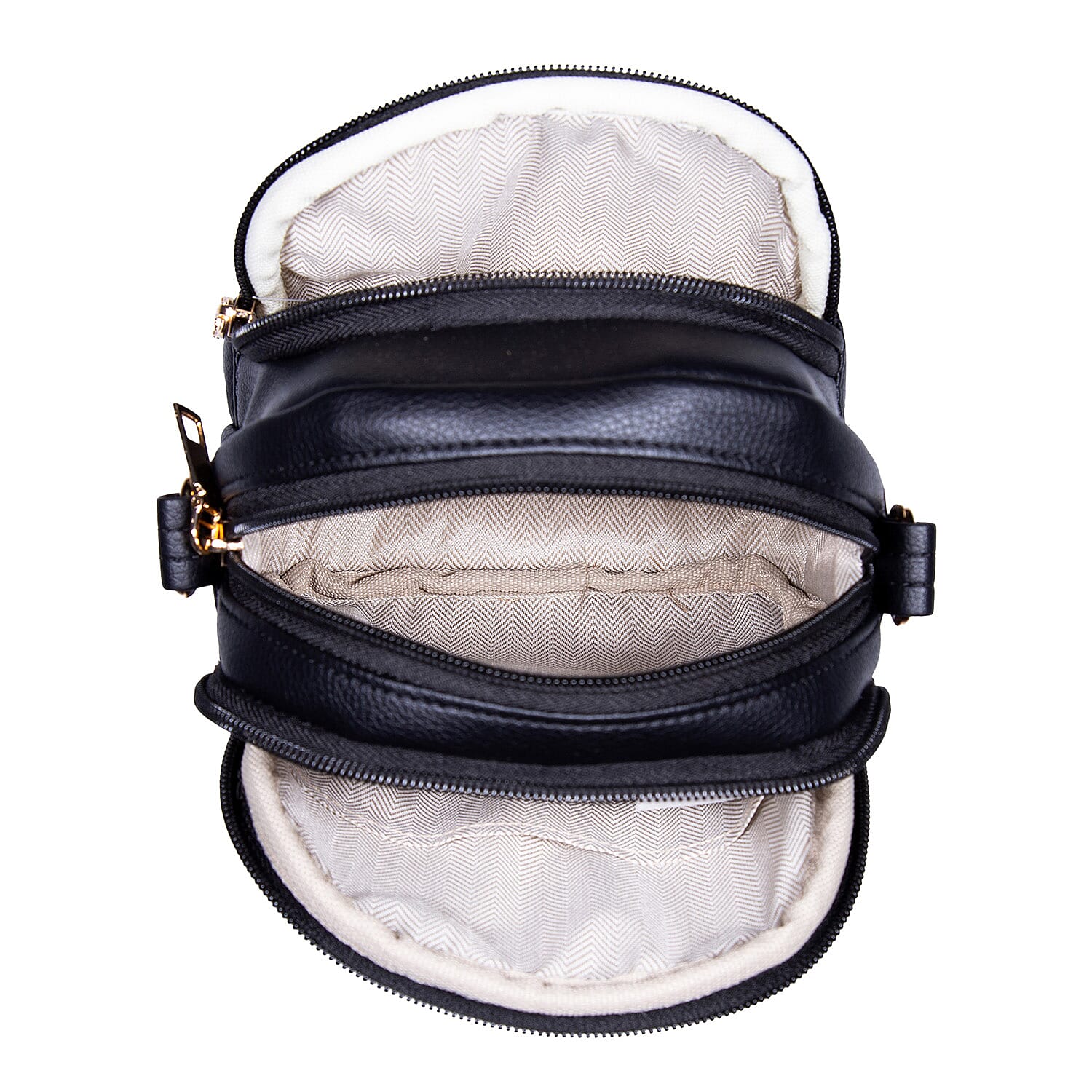 Passage Black Faux Leather Mini Crossbody Bag