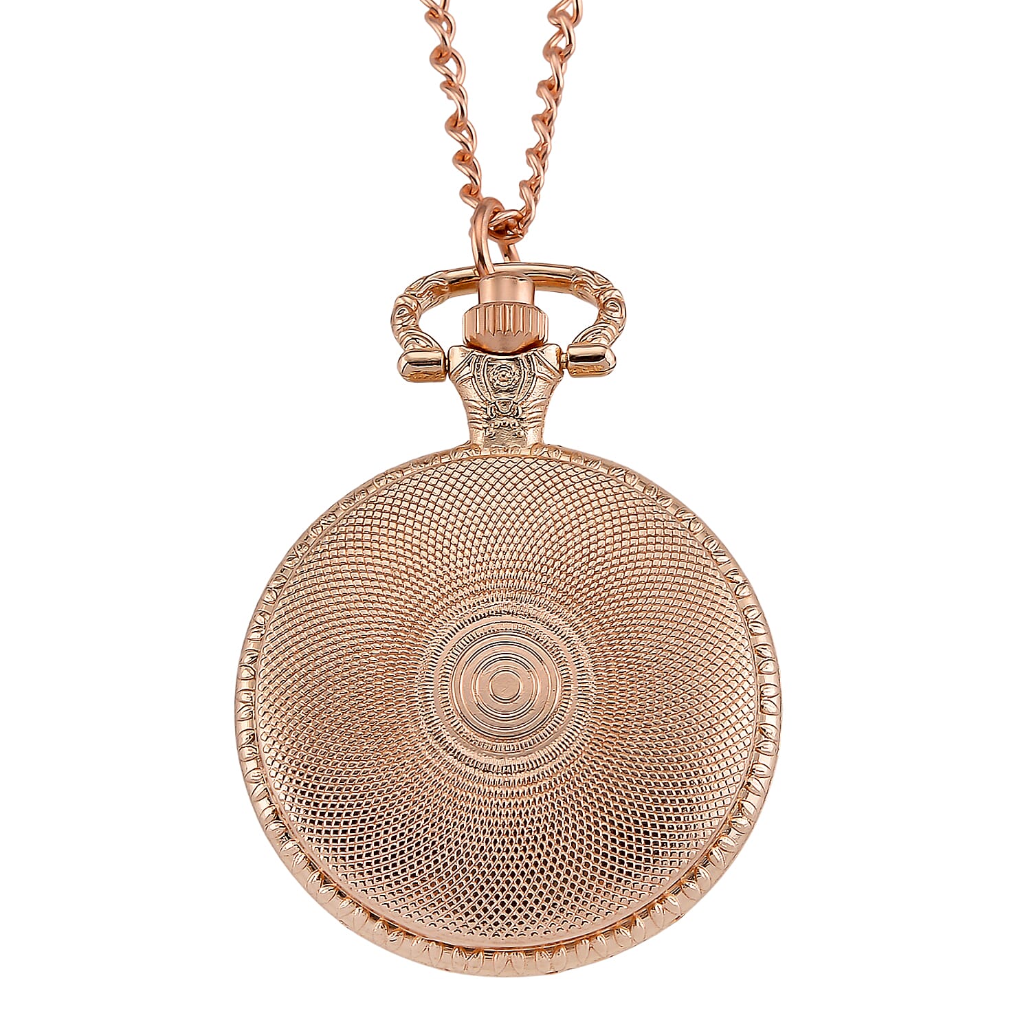 Strada Rotating Green Murano Style Japanese Movement Pocket Watch with Chain (36 Inches) in Rosetone
