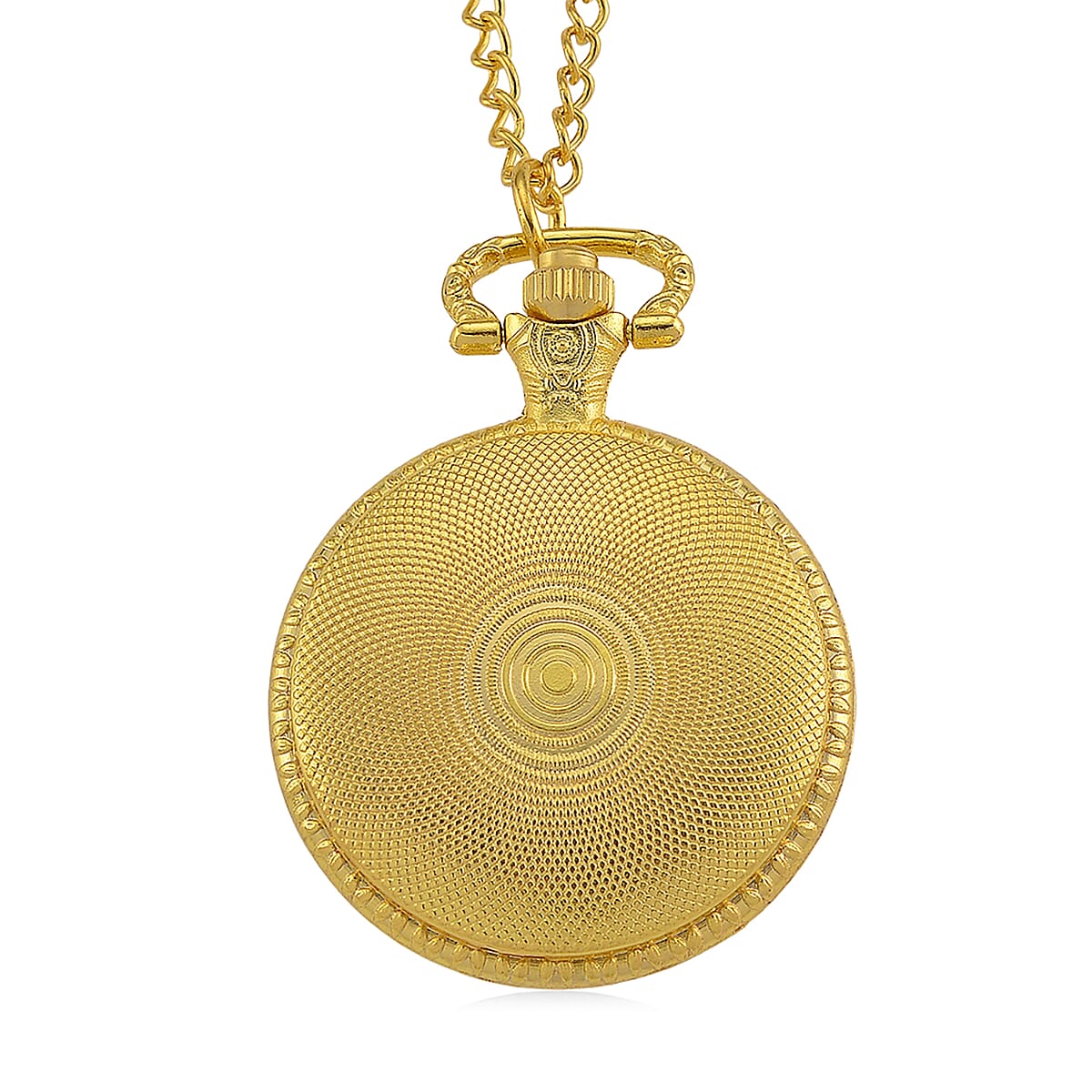 Strada Rotating Multi Murano Style Japanese Movement Pocket Watch with Chain (36 Inches) in Goldtone image number 6