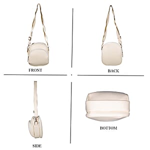 Passage Light Cream Faux Leather Mini Crossbody Bag