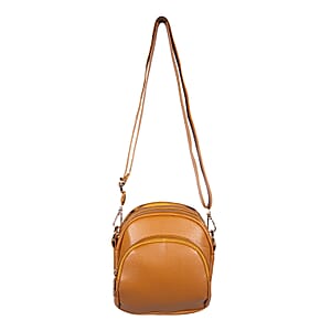 Passage Brown Faux Leather Mini Crossbody Bag