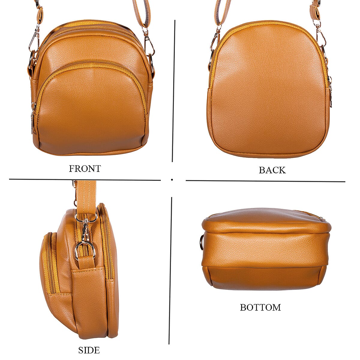 Passage Brown Faux Leather Mini Crossbody Bag image number 3