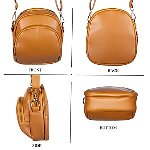 Passage Brown Faux Leather Mini Crossbody Bag
