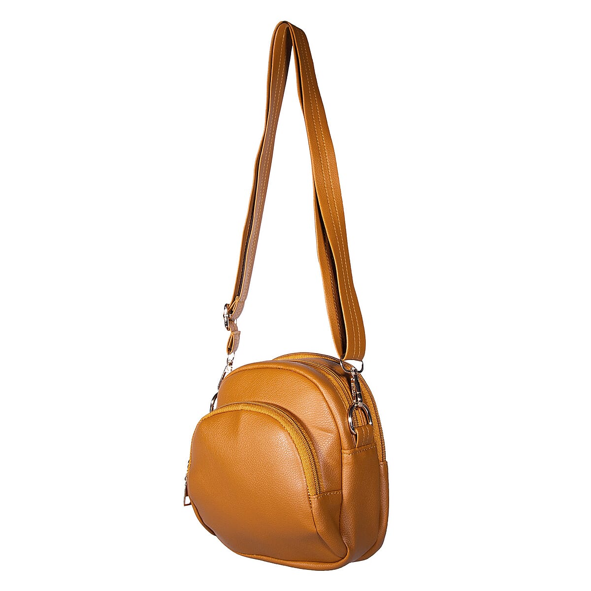 Passage Brown Faux Leather Mini Crossbody Bag image number 5