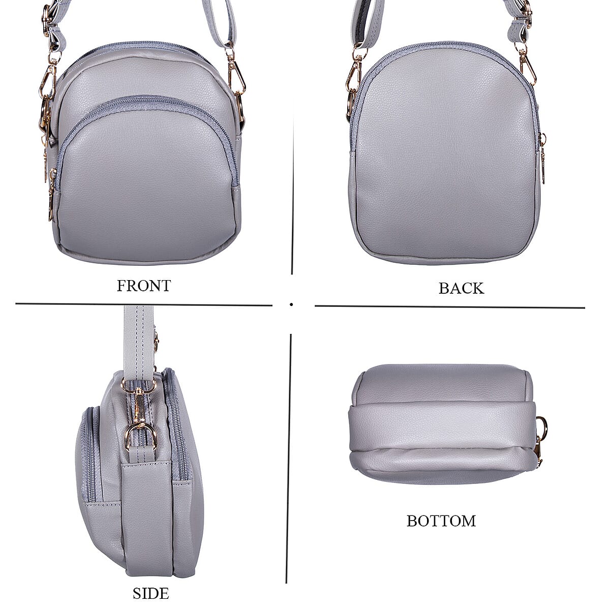 Passage Gray Faux Leather Mini Crossbody Bag image number 3