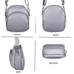 Passage Gray Faux Leather Mini Crossbody Bag