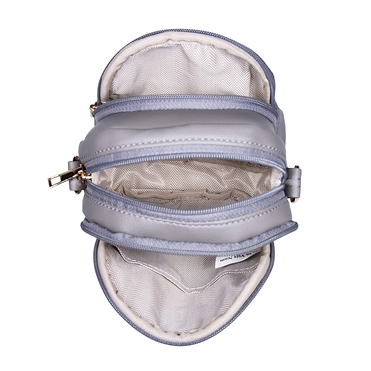 Passage Gray Faux Leather Mini Crossbody Bag image number 4