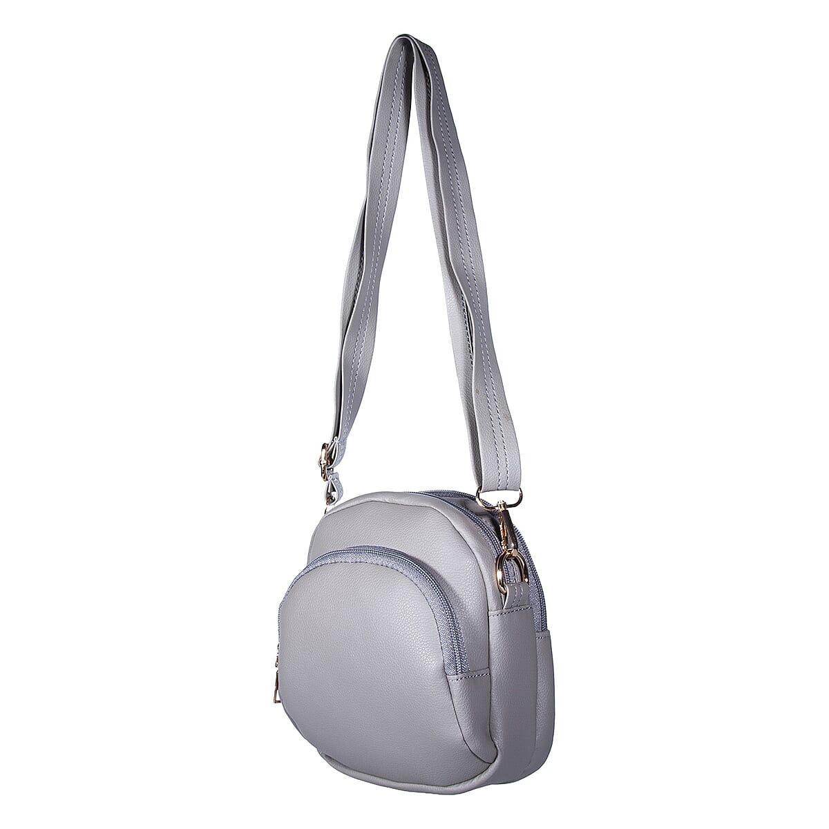 Passage Gray Faux Leather Mini Crossbody Bag image number 5