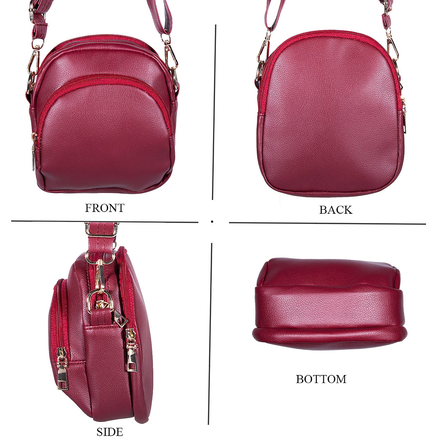 Passage Red Faux Leather Mini Crossbody Bag