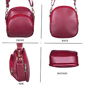 Passage Red Faux Leather Mini Crossbody Bag