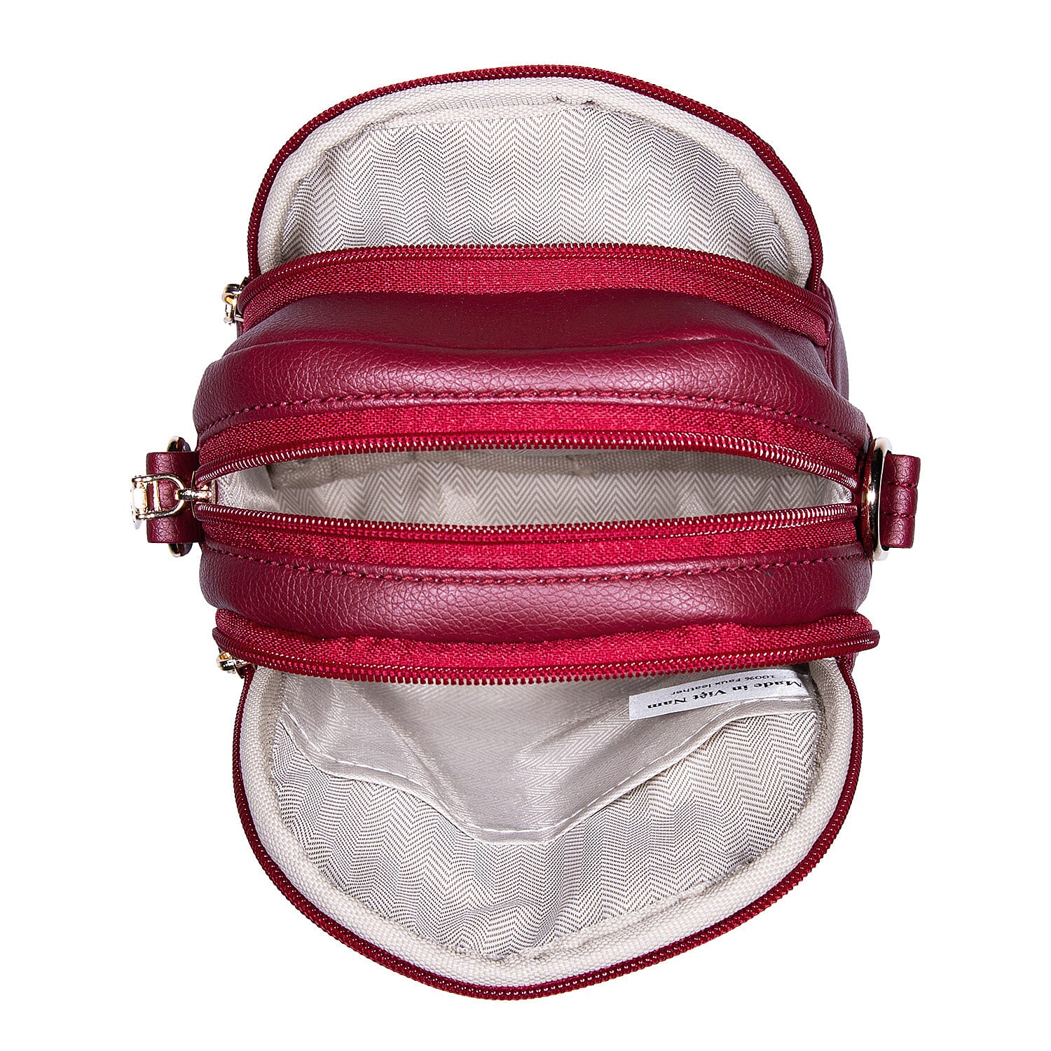 Passage Red Faux Leather Mini Crossbody Bag