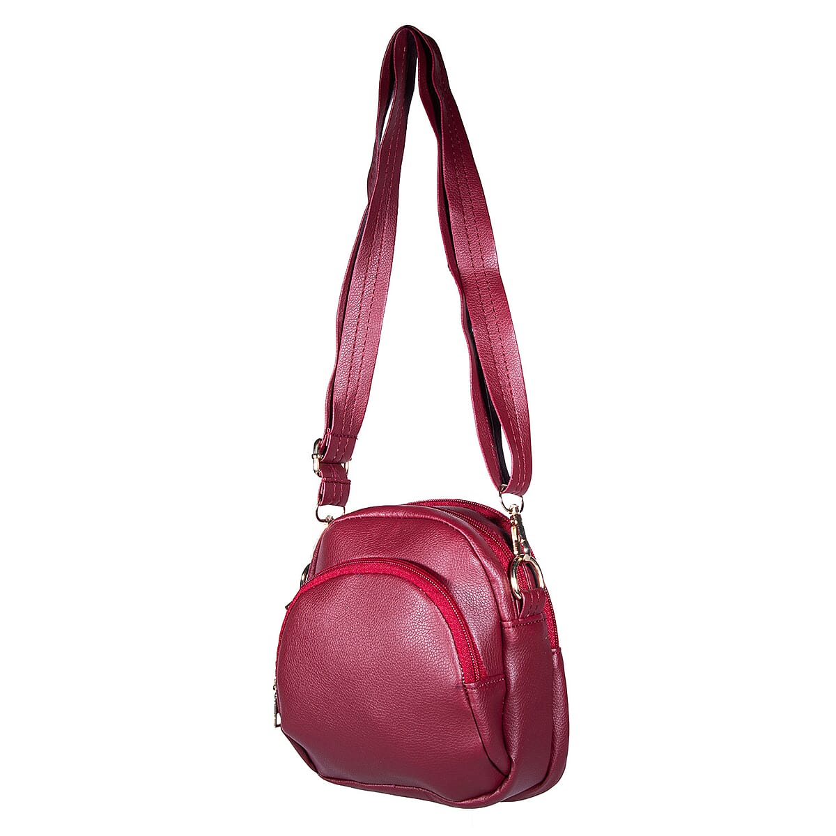Passage Red Faux Leather Mini Crossbody Bag image number 5