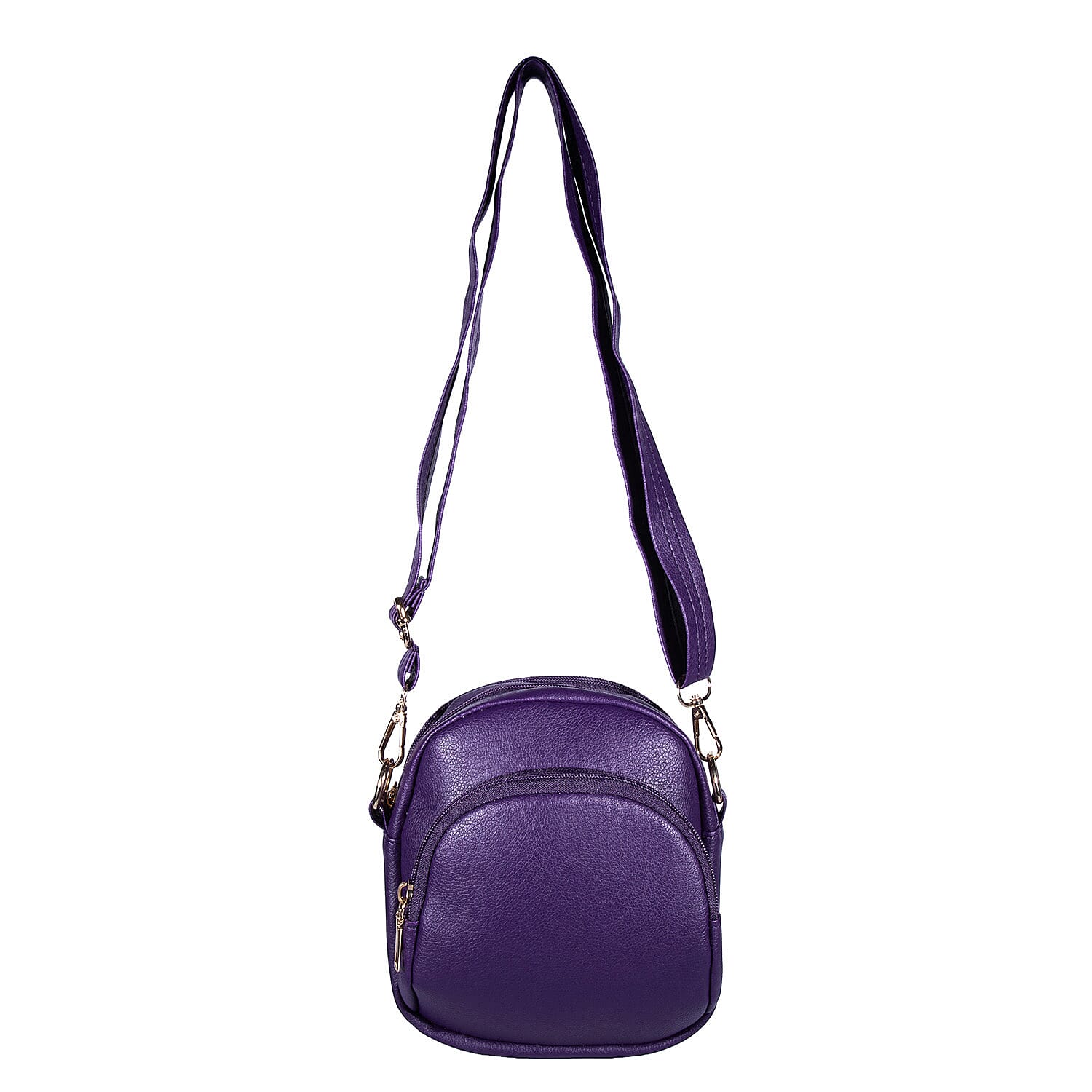 Passage Dark Purple Faux Leather Mini Crossboday Bag