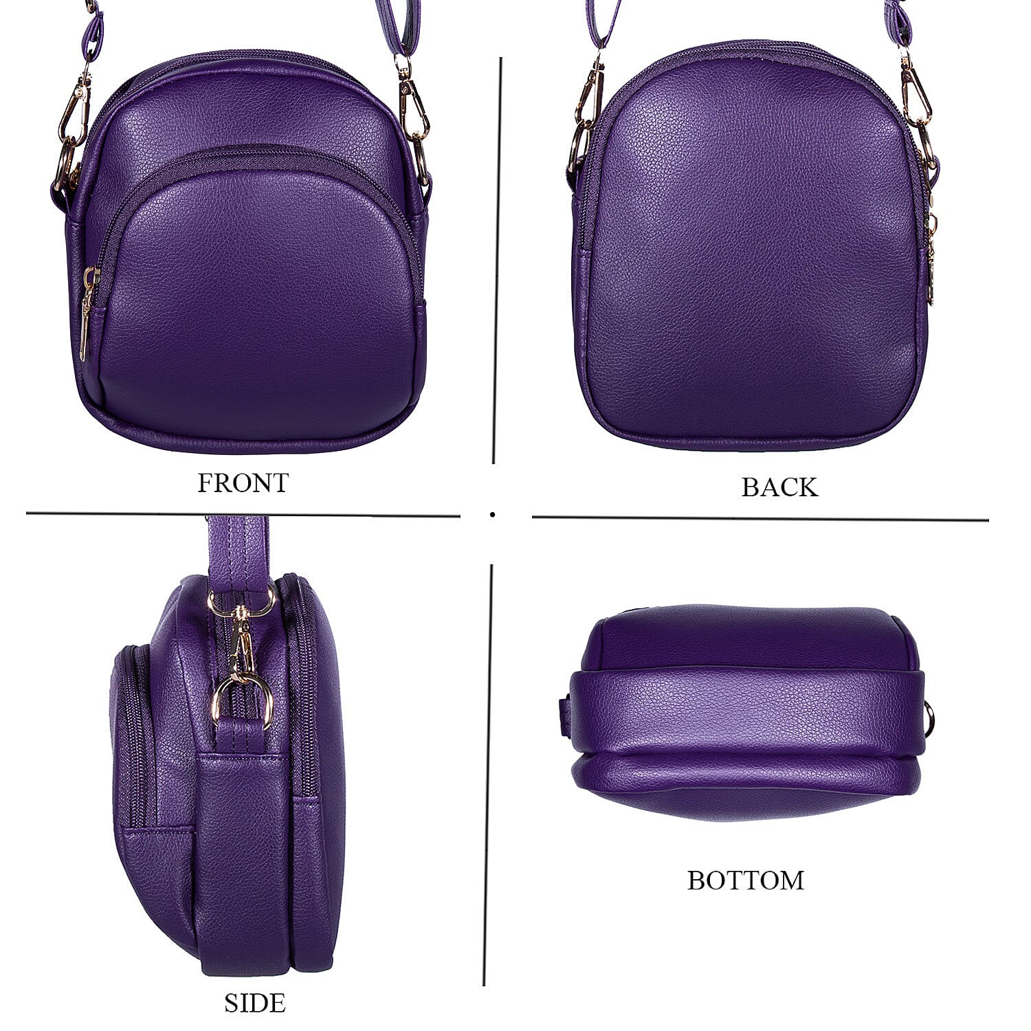 Passage Dark Purple Faux Leather Mini Crossboday Bag
