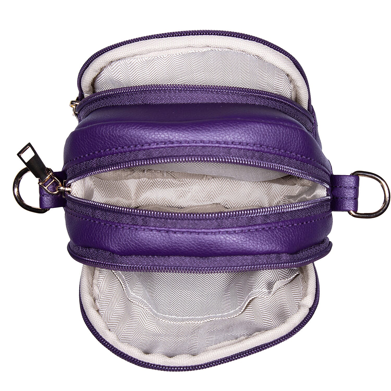 Passage Dark Purple Faux Leather Mini Crossboday Bag
