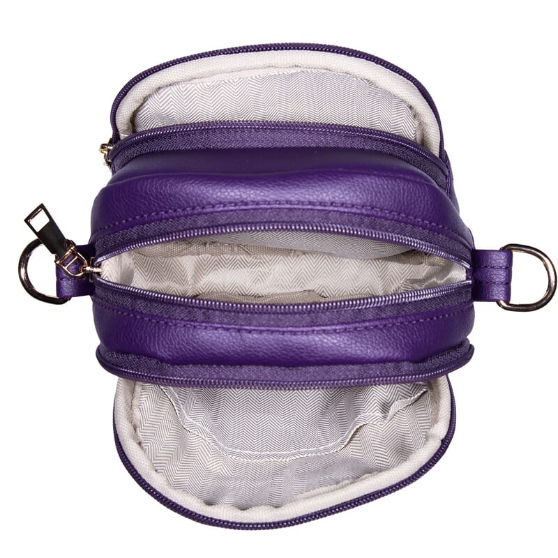 Passage Dark Purple Faux Leather Mini Crossboday Bag