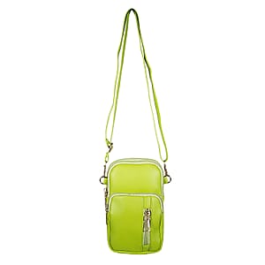 Passage Green Faux Leather Mini Sling Bag