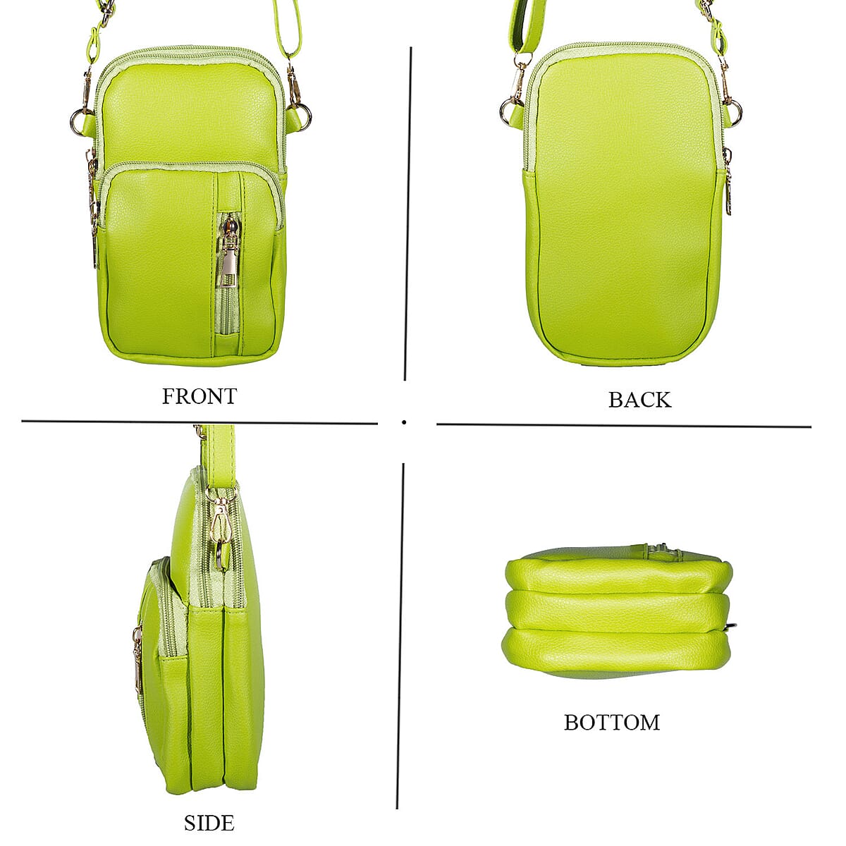 Passage Green Faux Leather Mini Sling Bag image number 3