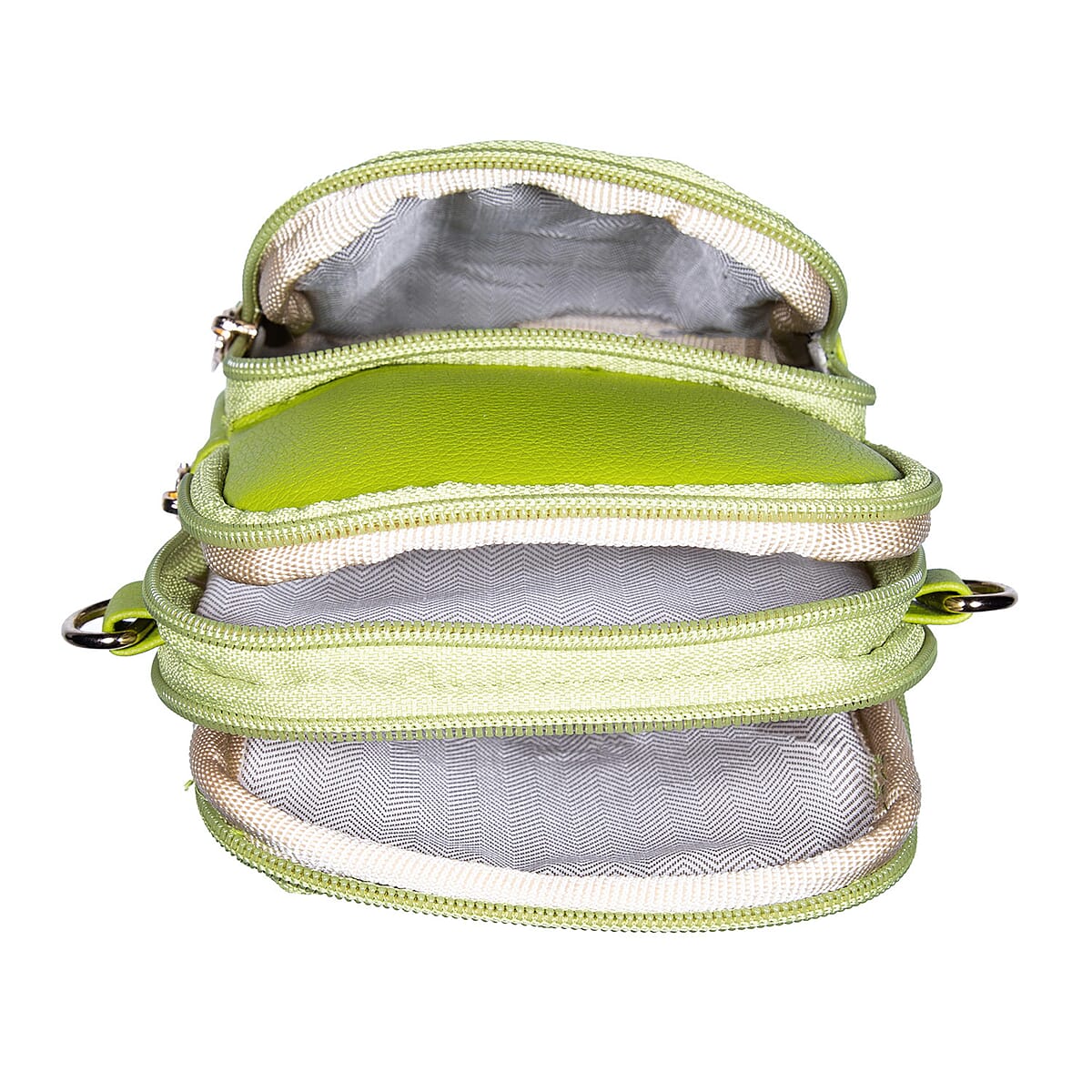 Passage Green Faux Leather Mini Sling Bag image number 4