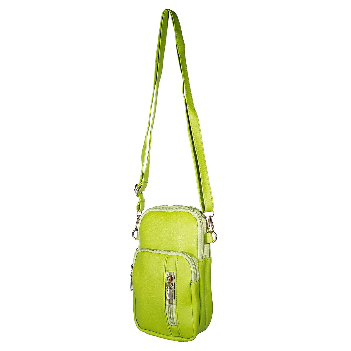 Passage Green Faux Leather Mini Sling Bag image number 5