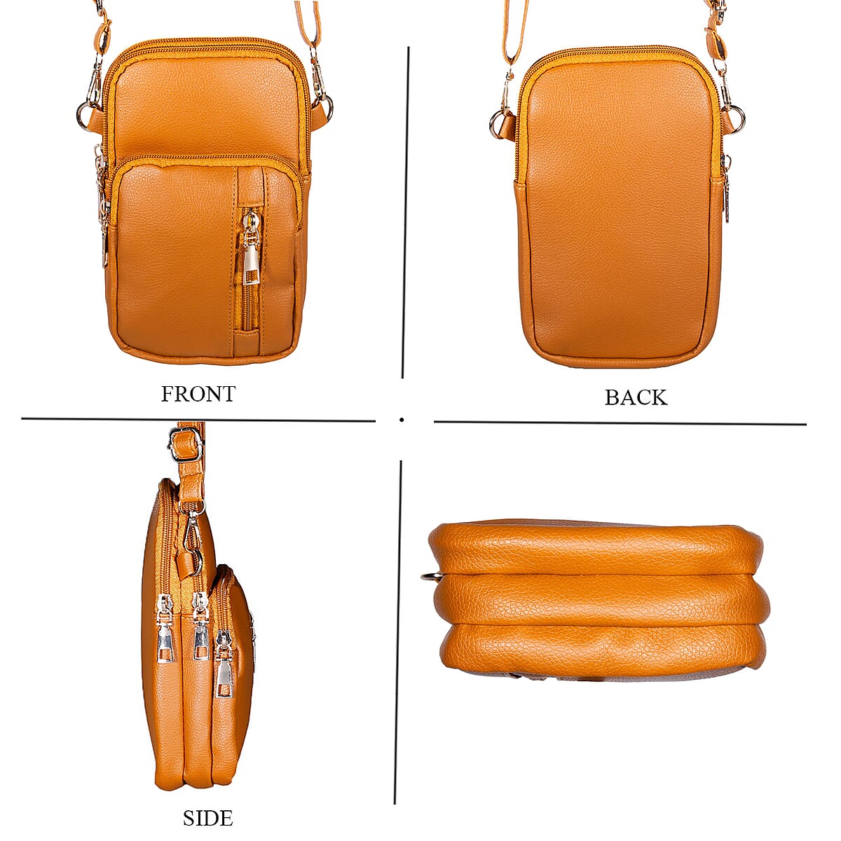 Passage Brown Faux Leather Mini Sling Bag image number 3