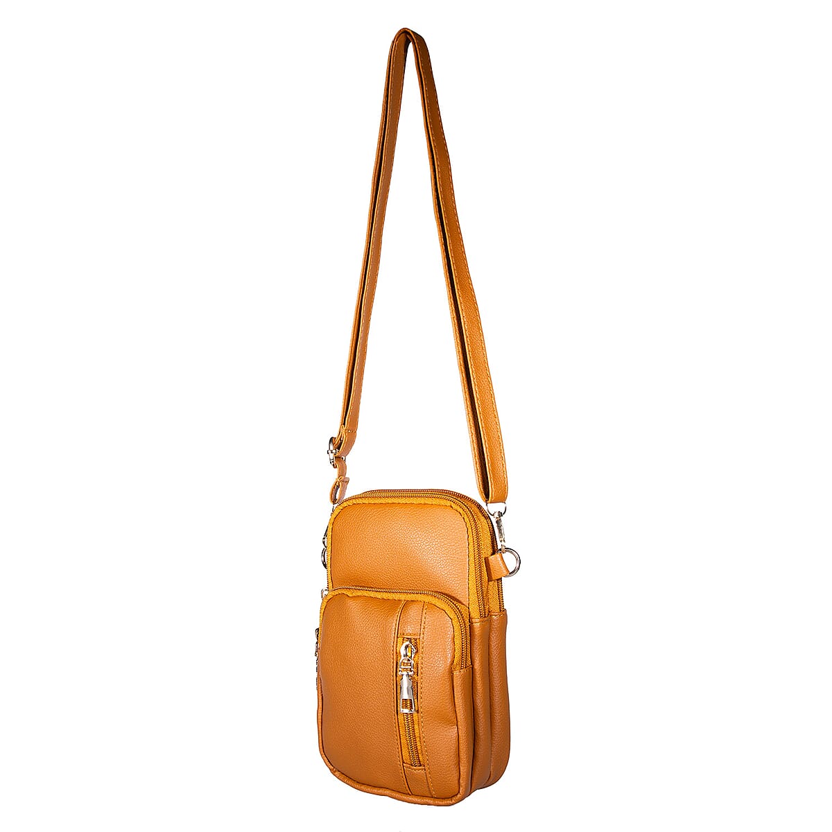 Passage Brown Faux Leather Mini Sling Bag image number 4