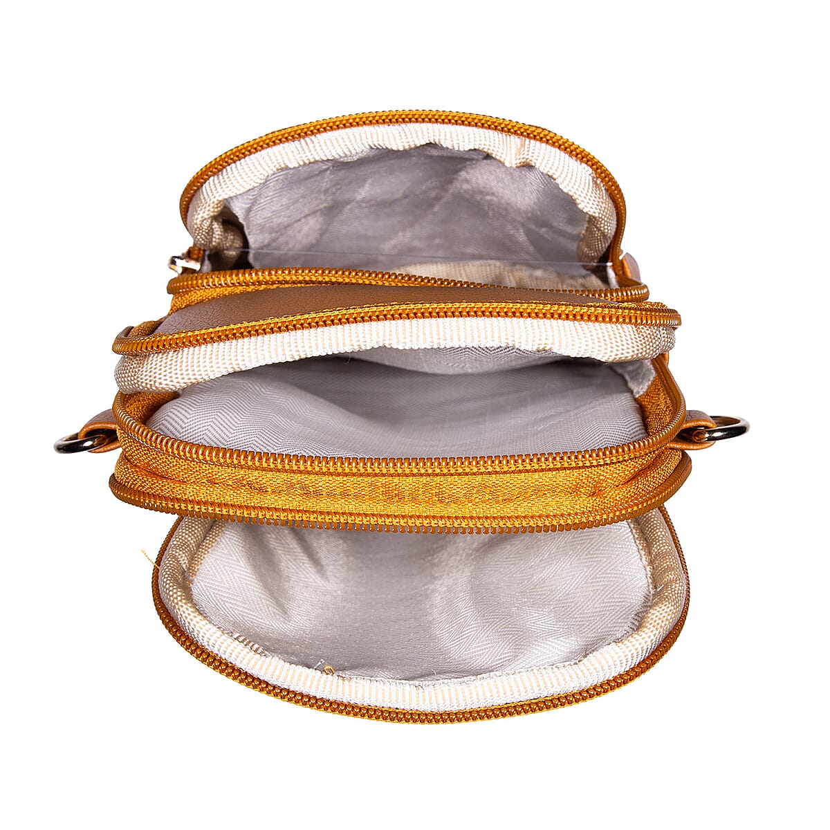 Passage Brown Faux Leather Mini Sling Bag image number 5