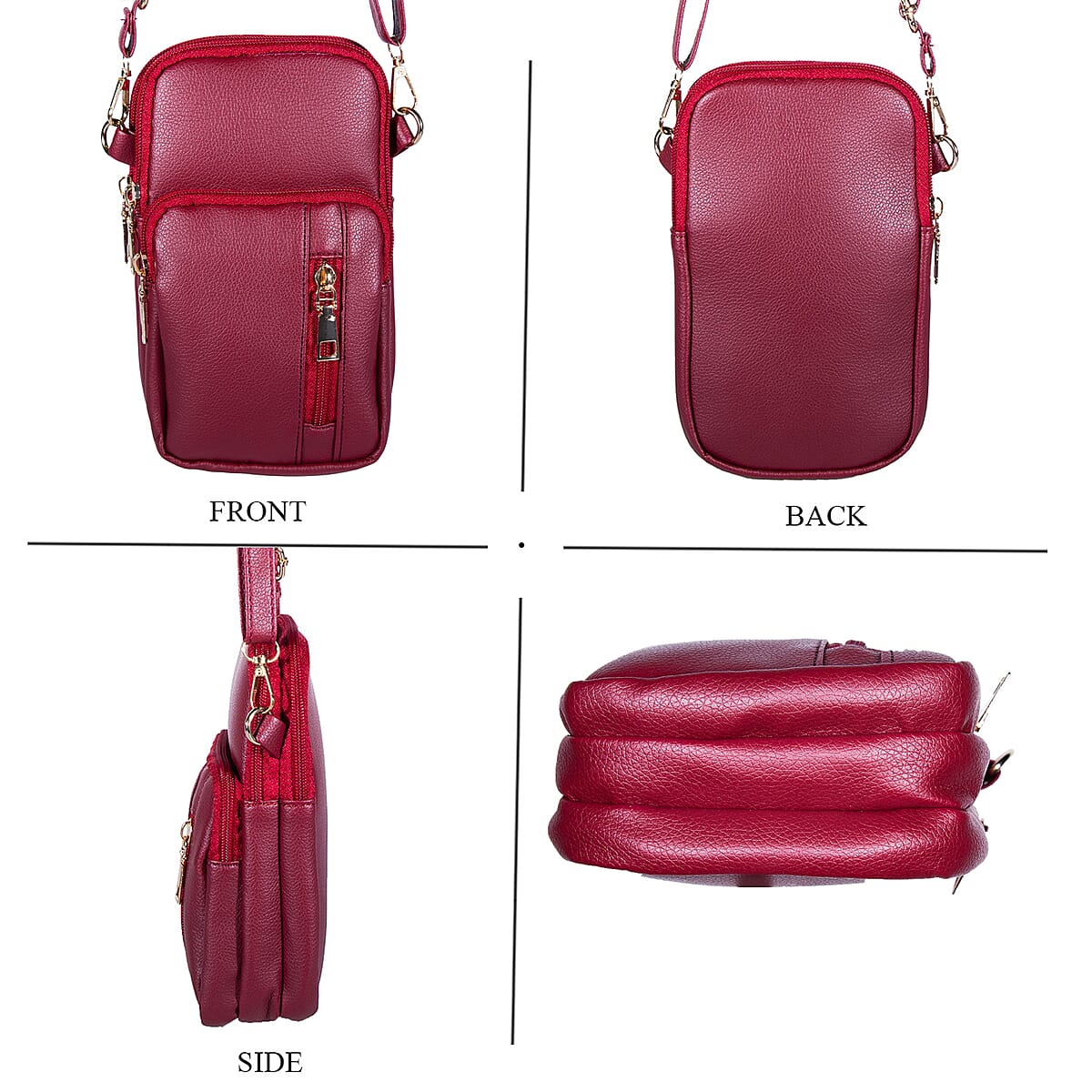 Passage Red Faux Leather Mini Sling Bag image number 3