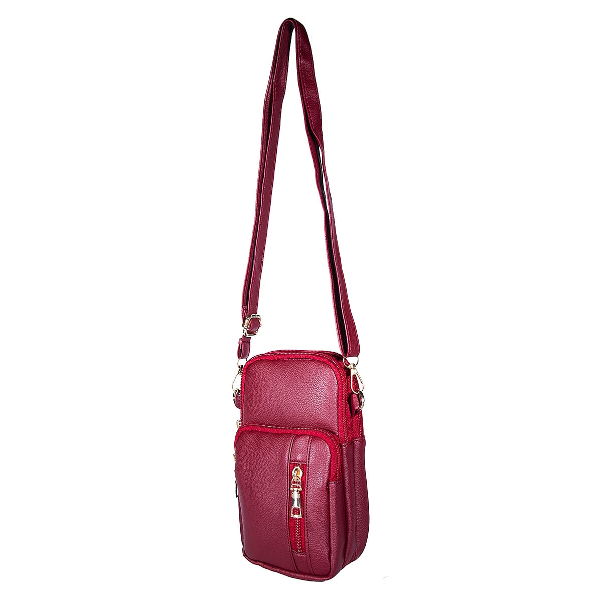 Passage Red Faux Leather Mini Sling Bag image number 4