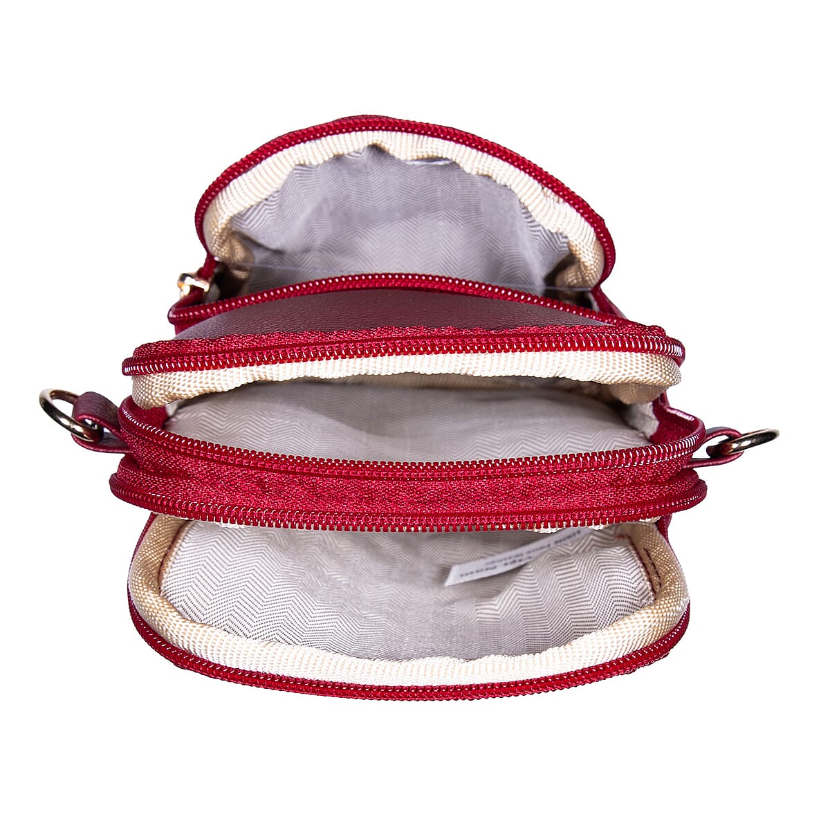 Passage Red Faux Leather Mini Sling Bag image number 5
