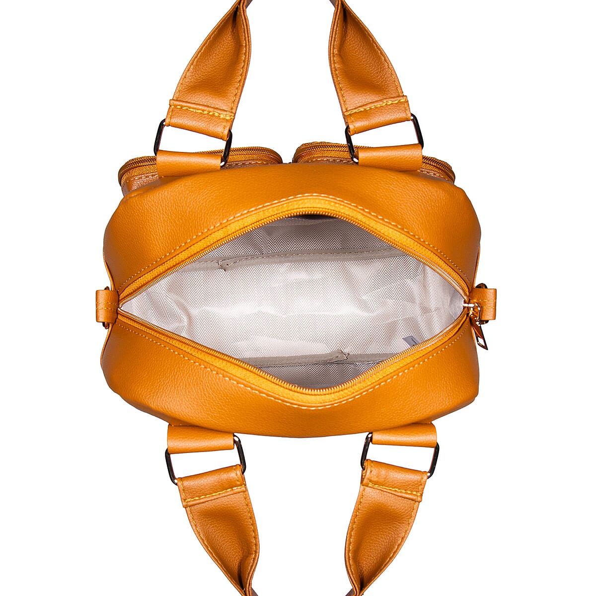 Passage Brown Faux Leather Satchel Bag with Front Pocket image number 4