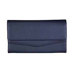 Passage Black Faux Leather 2 Flap Wallet