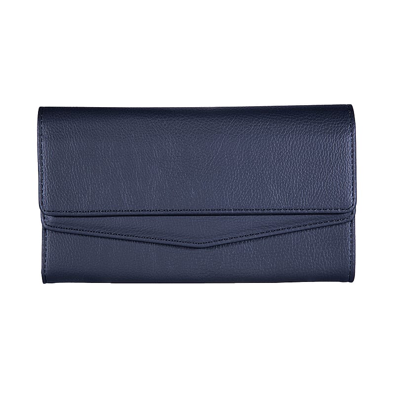 Passage Black Faux Leather 2 Flap Wallet