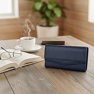 Passage Black Faux Leather 2 Flap Wallet