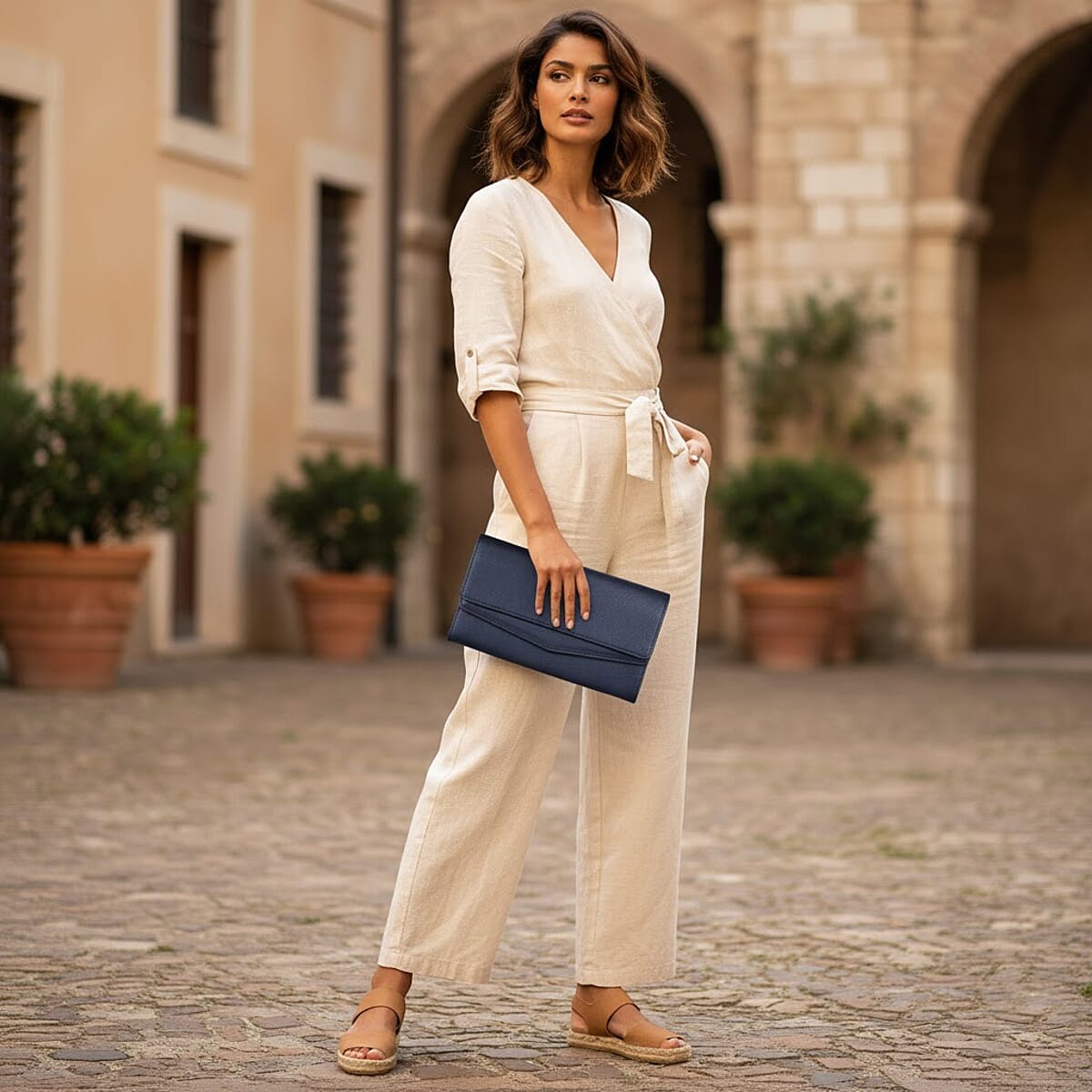 Passage Black Faux Leather 2 Flap Wallet image number 2