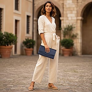 Passage Black Faux Leather 2 Flap Wallet