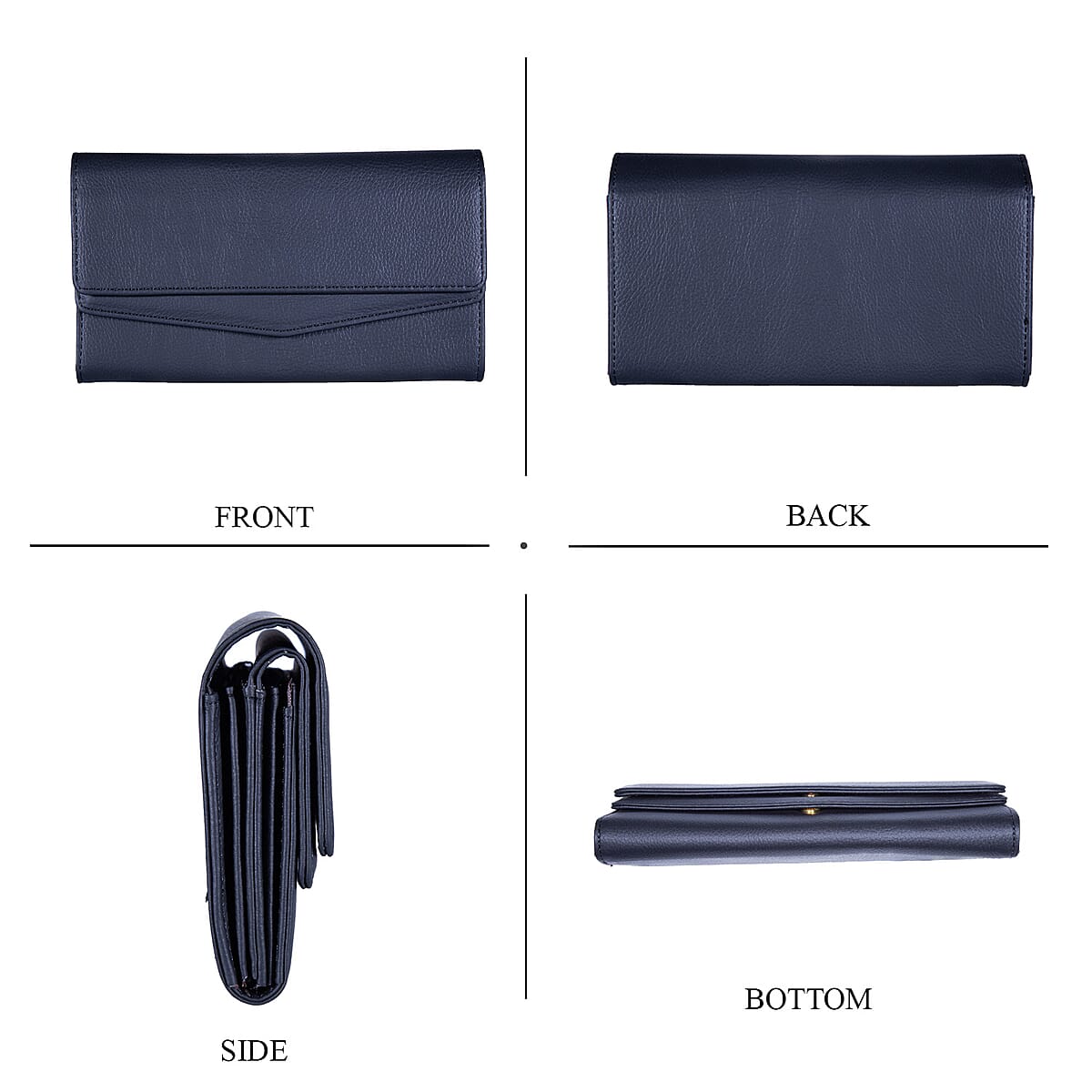 Passage Black Faux Leather 2 Flap Wallet image number 3