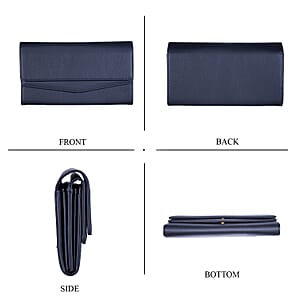 Passage Black Faux Leather 2 Flap Wallet