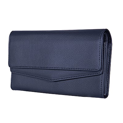 Passage Black Faux Leather 2 Flap Wallet