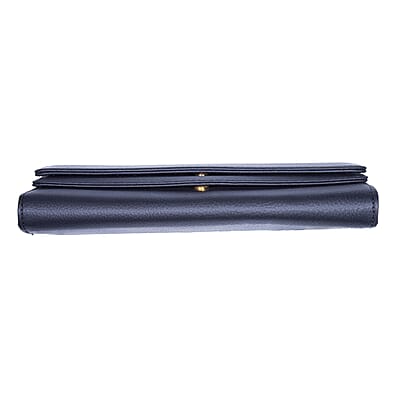 Passage Black Faux Leather 2 Flap Wallet