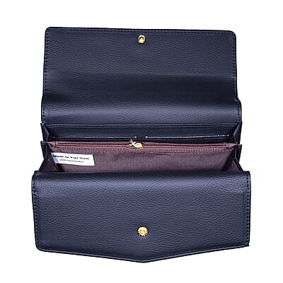 Passage Black Faux Leather 2 Flap Wallet