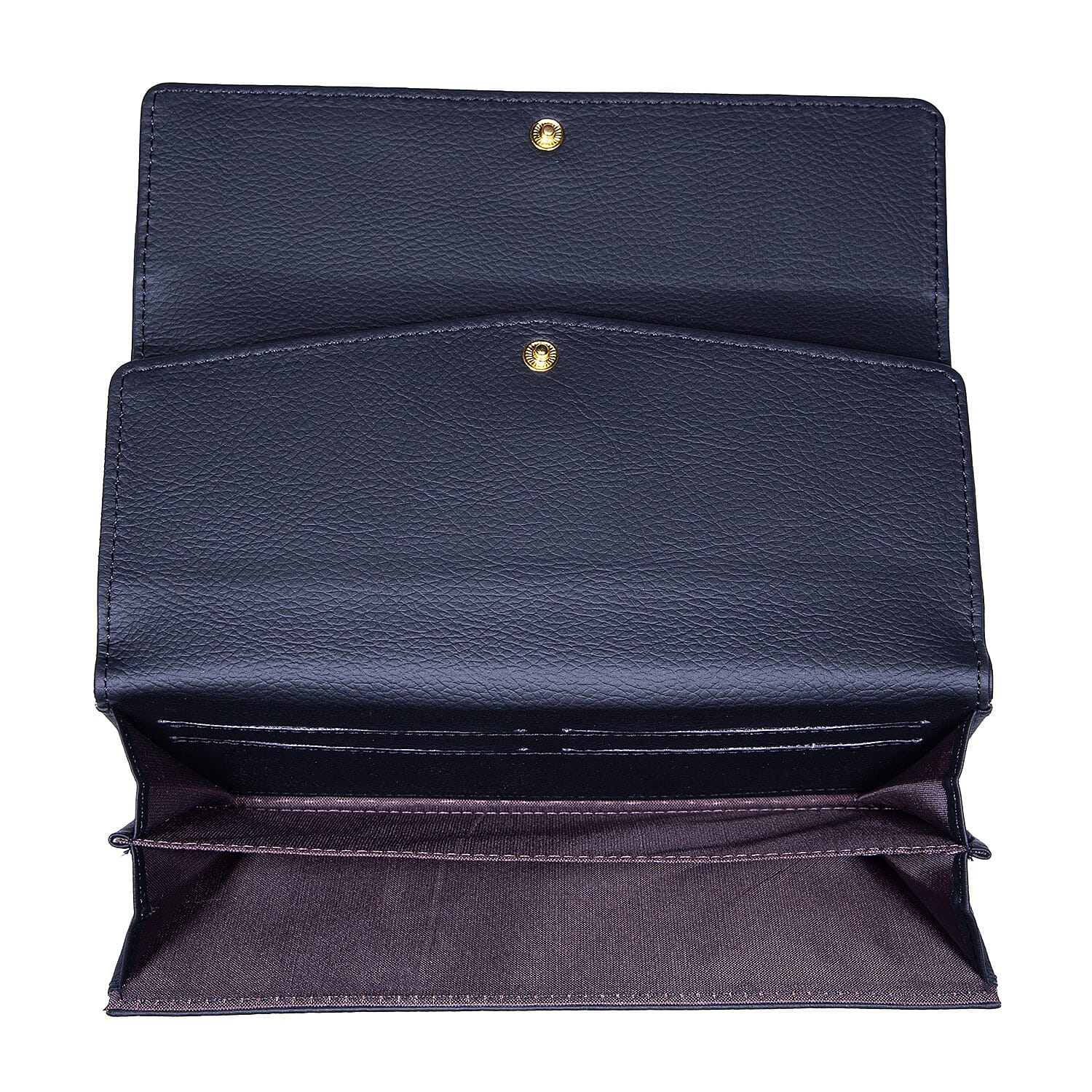 Passage Black Faux Leather 2 Flap Wallet