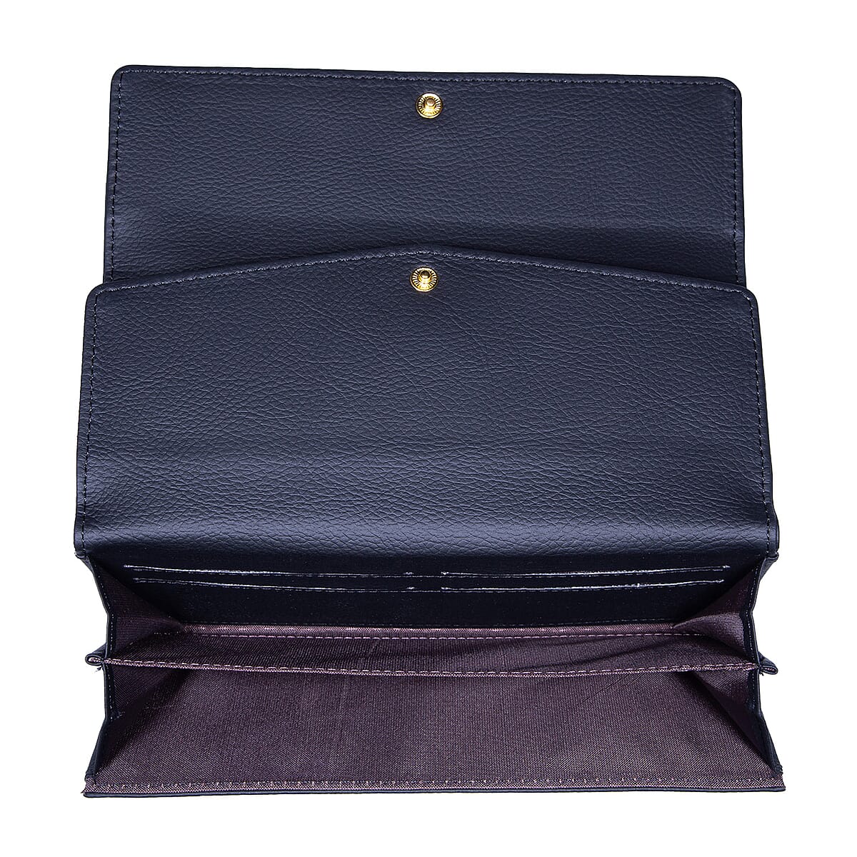 Passage Black Faux Leather 2 Flap Wallet image number 7