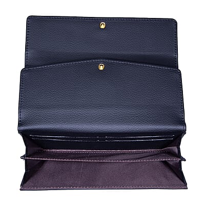 Passage Black Faux Leather 2 Flap Wallet