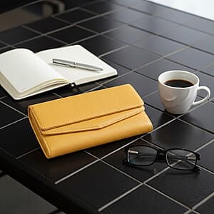 Passage Cowhide Faux Leather 2 Flap Wallet