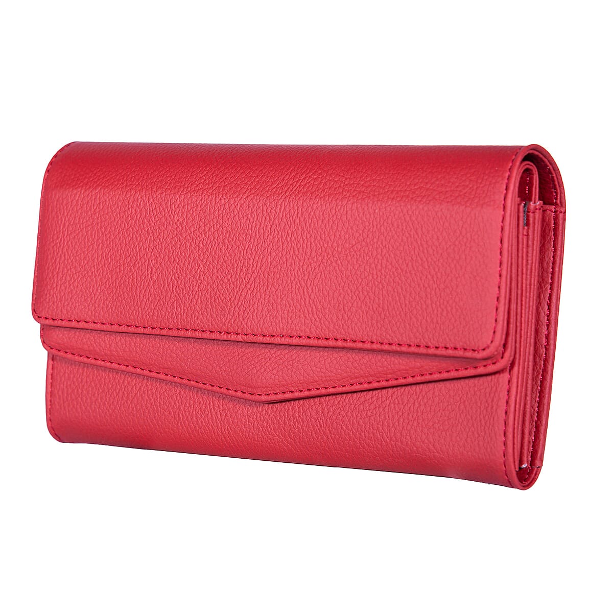 Passage Red Faux Leather 2 Flap Wallet image number 4