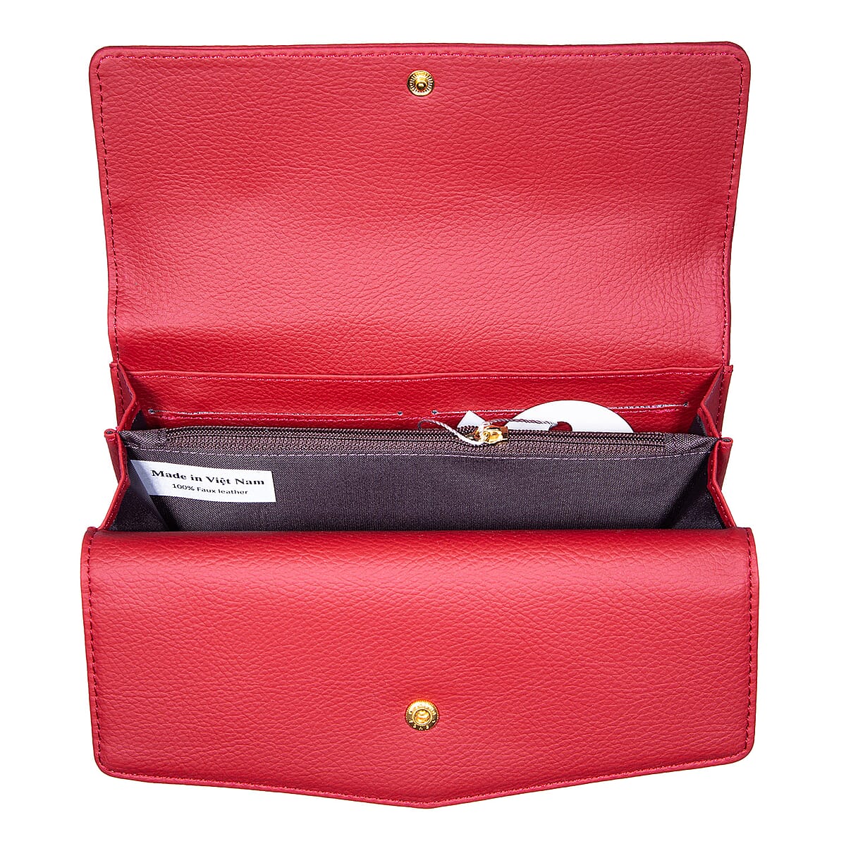Passage Red Faux Leather 2 Flap Wallet image number 6